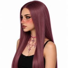 Grape | Silk Straight Lace Front Wig (purple)