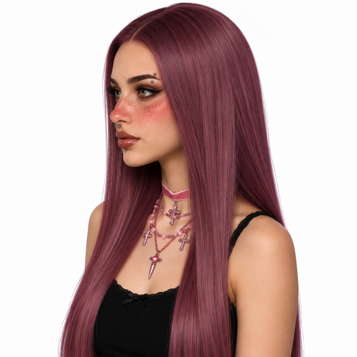 Grape | Silk Straight Lace Front Wig (purple)