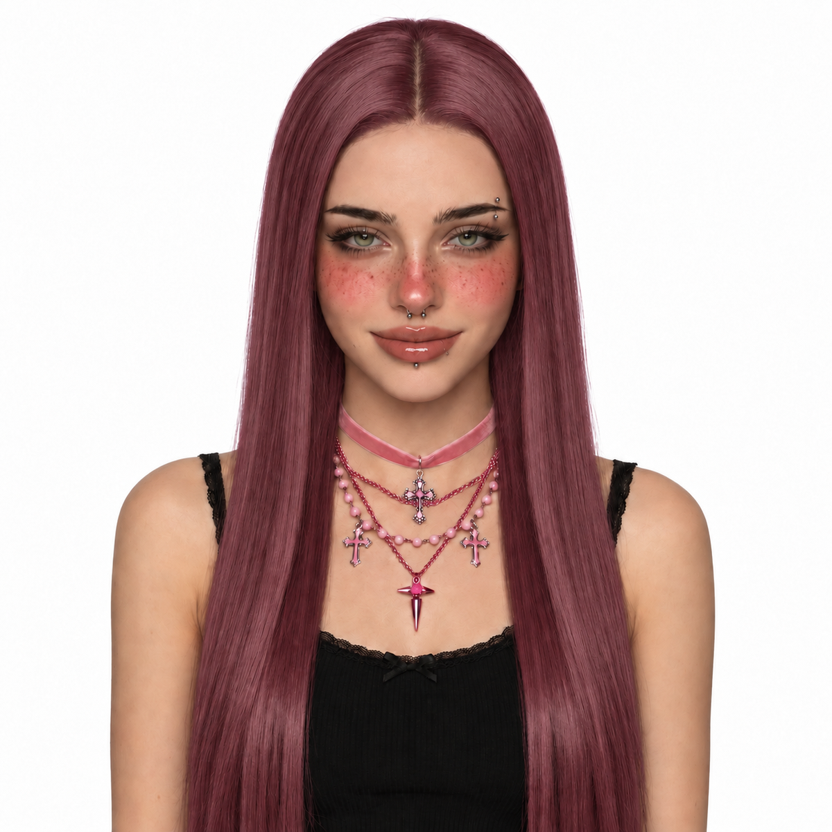 Grape | Silk Straight Lace Front Wig (purple)