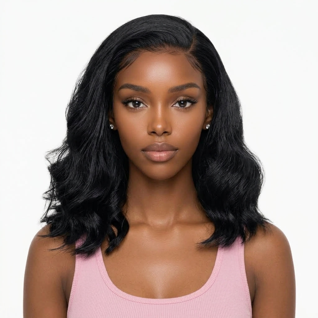 Office | Wave Lace Front Short Bob Wig (black)