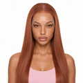 Hazelnut 22 inch dark brown lace front wig with natural pre-plucked hairline
